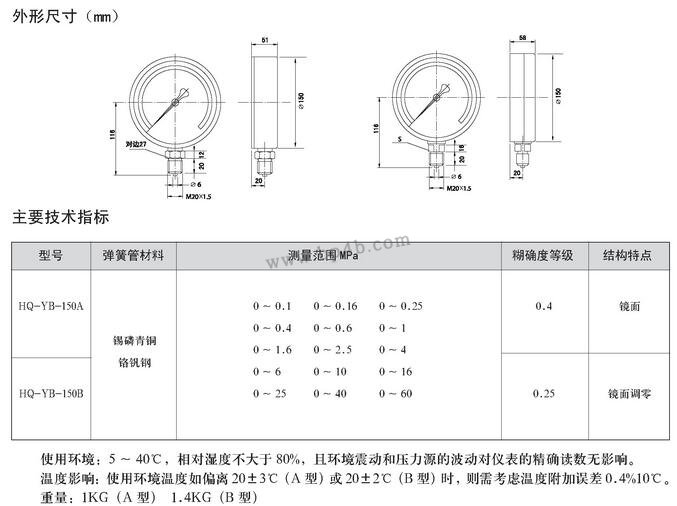 耐震精密壓力表外形尺寸